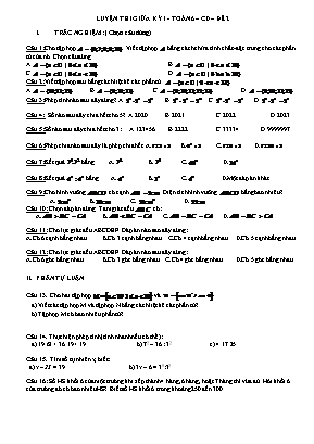 Luyện thi giữa kỳ I môn Toán 6 sách Cánh Diều - Đề 2